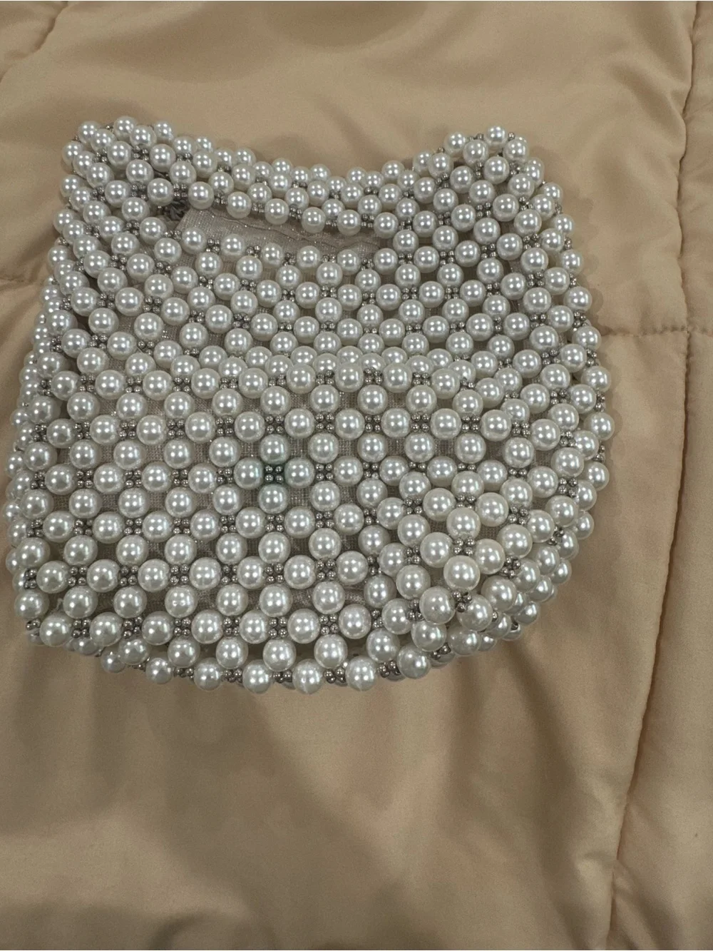 Pearl Beaded Crossbody Bag - Ivory